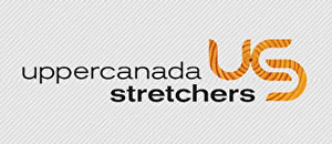 Logo of upper canada stretchers featuring stylized letters "us" resembling a snake.